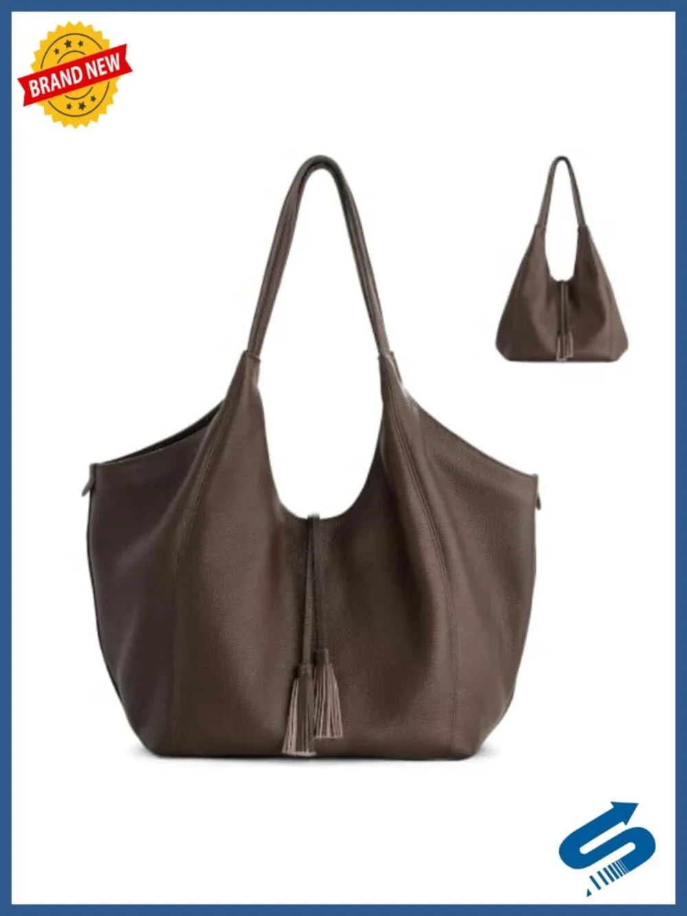 Genuine Leather Slouchy 2-in-1 Convertible Tote Hobo Shoulder Bag